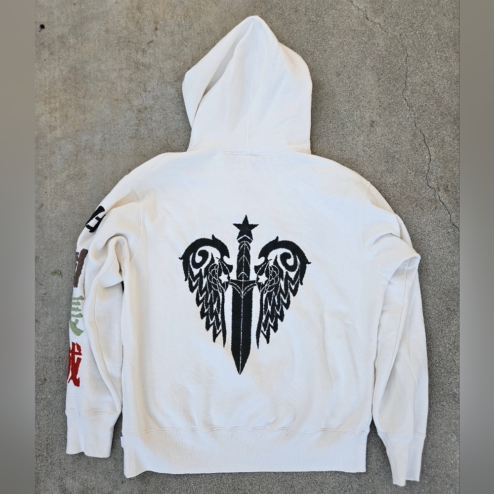 SUPER RARE THE GREAT CHINA WALL EMBROIDERED GRAPHIC HOODIE SM WINGS VINTAGE
